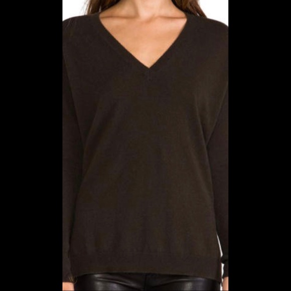 VINCE Cashmere Weekend Deep V Neck Back Sweater - Picture 6 of 8